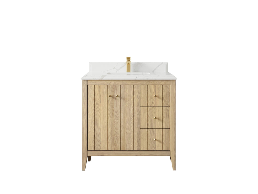 Atlanta White Oak 36 in. W x 22 in. D Center Sink Bathroom Vanity