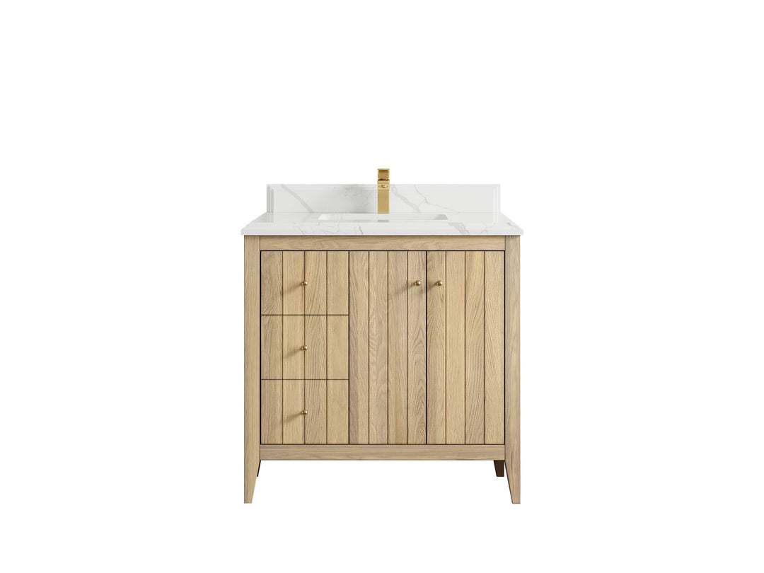 Atlanta White Oak 36" W x 22" D Center Sink Vanity for Elegant Bathrooms