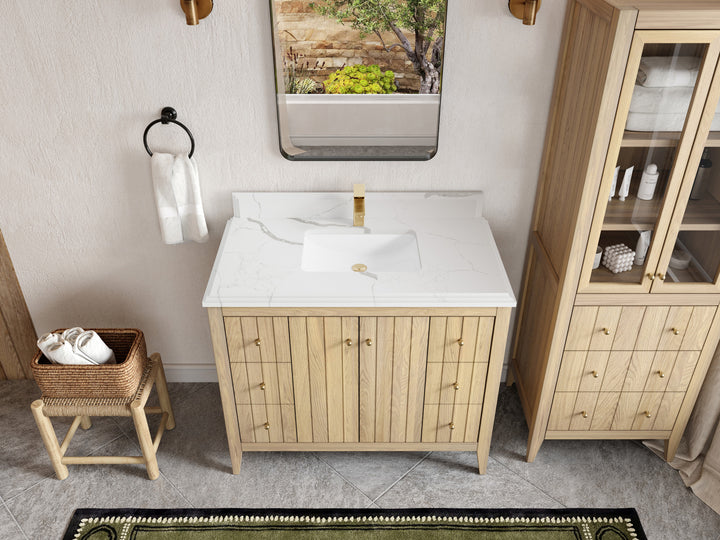 Atlanta White Oak 42 in. W x 22 in. D Single Sink Bathroom Vanity - photo 24