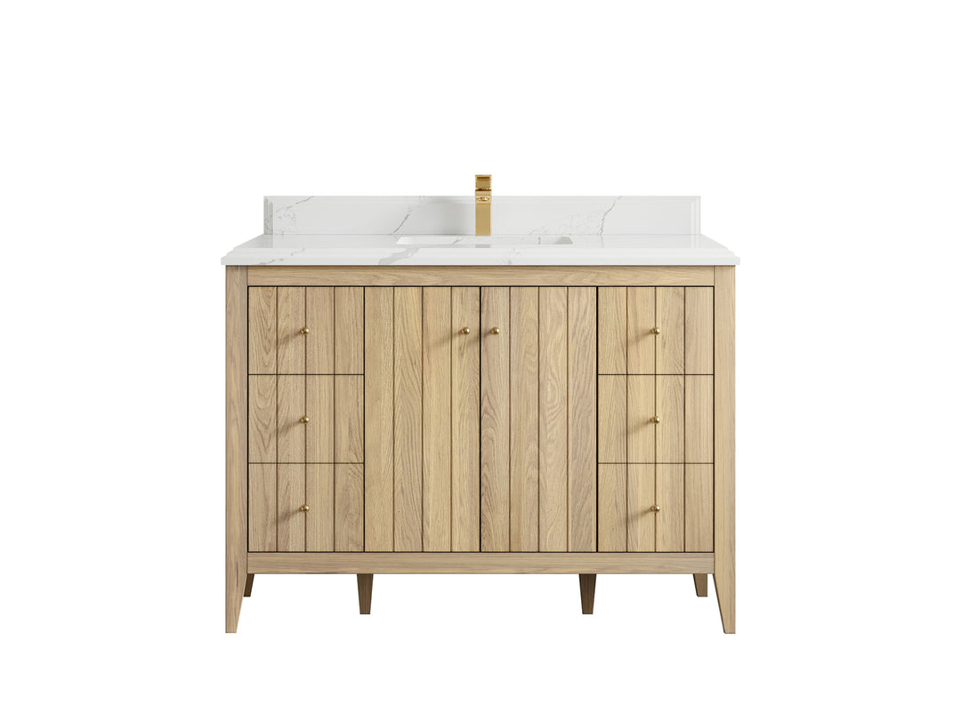 Atlanta White Oak 48 in. W x 22 in. D Single Sink Bathroom Vanity