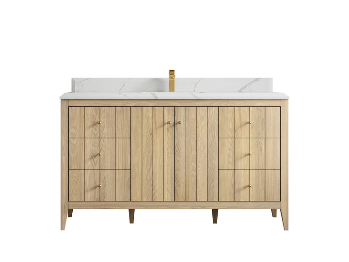 Atlanta White Oak 60 in. W x 22 in. D Single Sink Bathroom Vanity - photo 25