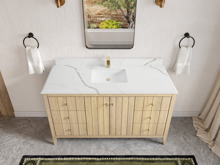 Atlanta White Oak 60 in. W x 22 in. D Single Sink Bathroom Vanity - photo 24