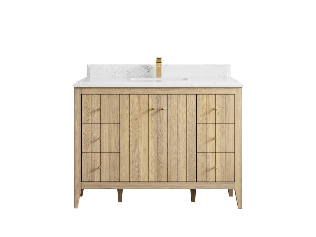 Atlanta White Oak 48 in. W x 22 in. D Single Sink Bathroom Vanity