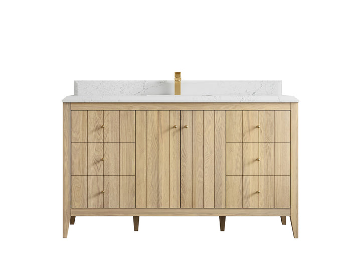 Atlanta White Oak 60 in. W x 22 in. D Single Sink Bathroom Vanity - photo 27