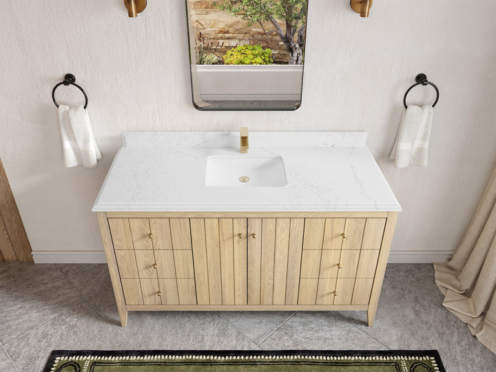 Atlanta White Oak 60 in. W x 22 in. D Single Sink Bathroom Vanity - photo 26