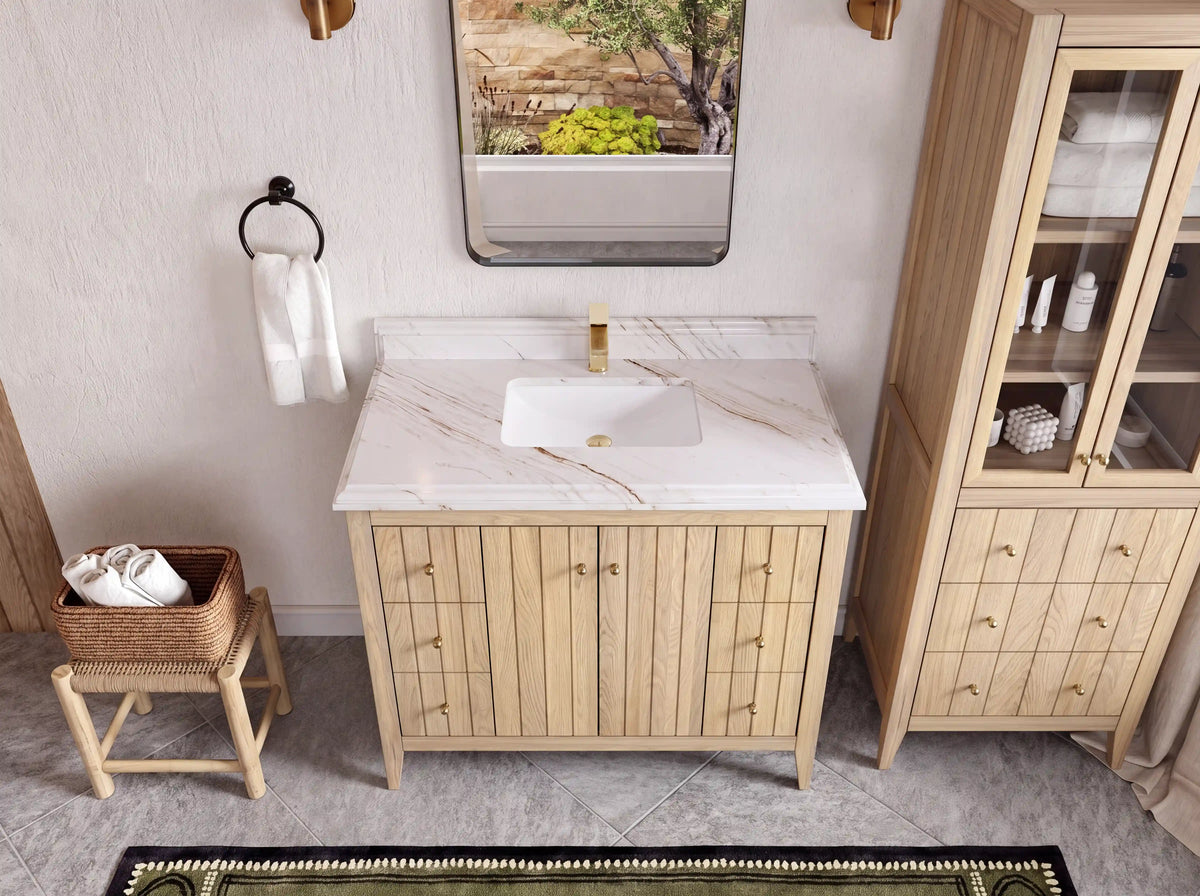 Atlanta White Oak 42 in. W x 22 in. D Single Sink Bathroom Vanity