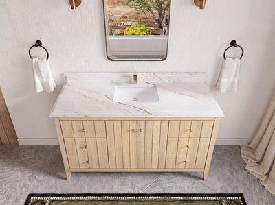 Atlanta White Oak 60 in. W x 22 in. D Single Sink Bathroom Vanity