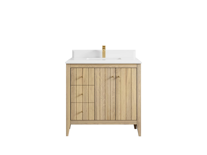 Atlanta White Oak 36" W x 22" D Center Sink Vanity for Elegant Bathrooms - photo 29