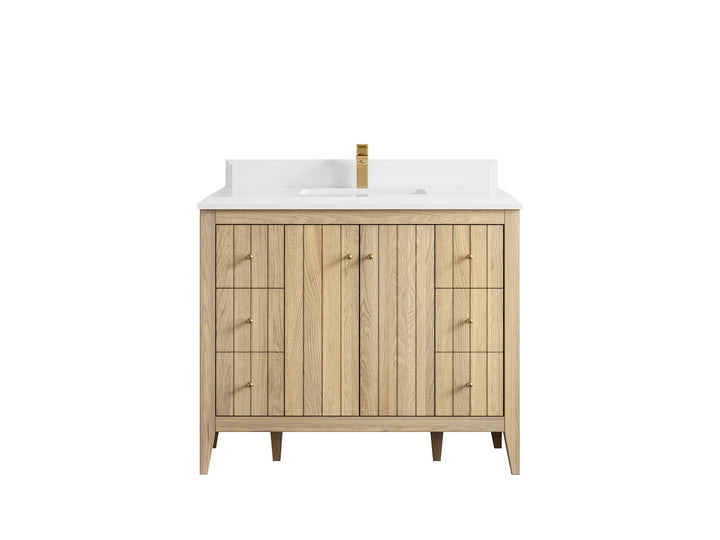 Atlanta White Oak 42 in. W x 22 in. D Single Sink Bathroom Vanity - photo 29