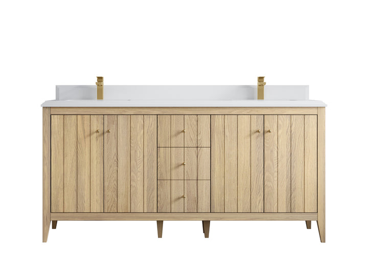 Atlanta White Oak 72 in. W x 22 in. D Double Sink Bathroom Vanity - photo 29