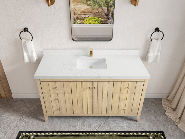 Atlanta White Oak 60 in. W x 22 in. D Single Sink Bathroom Vanity - photo 30