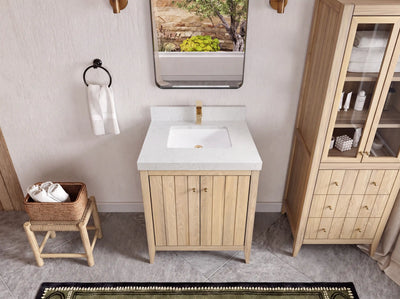 Atlanta White Oak 30 in. W x 22 in. D Single Sink Bathroom Vanity