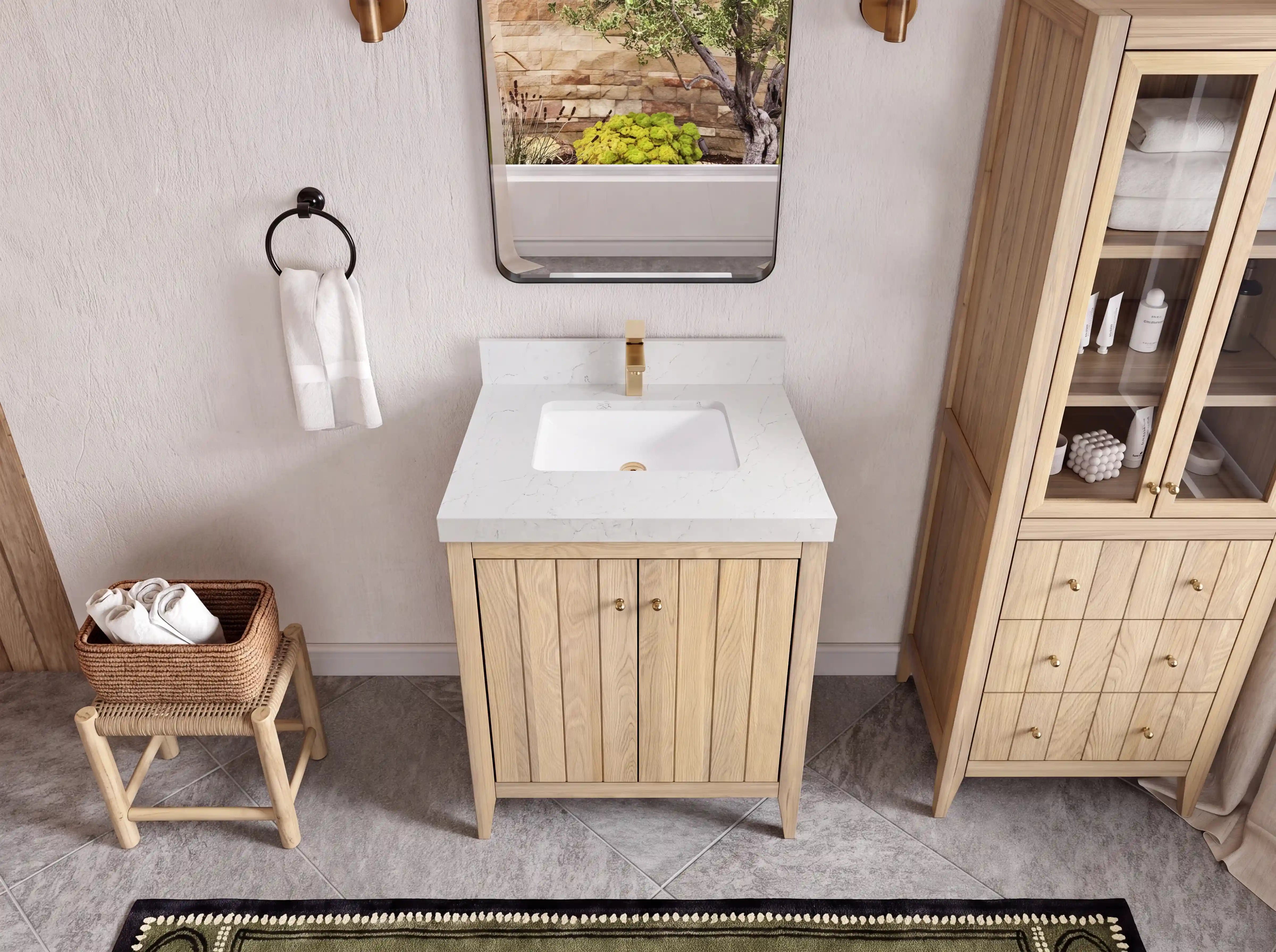 Atlanta White Oak 30 in. W x 22 in. D Single Sink Bathroom Vanity