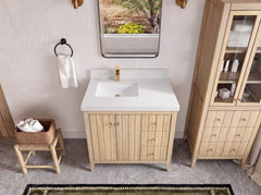 Atlanta White Oak 36 in. W x 22 in. D Left Offset Sink Bathroom Vanity - photo 49