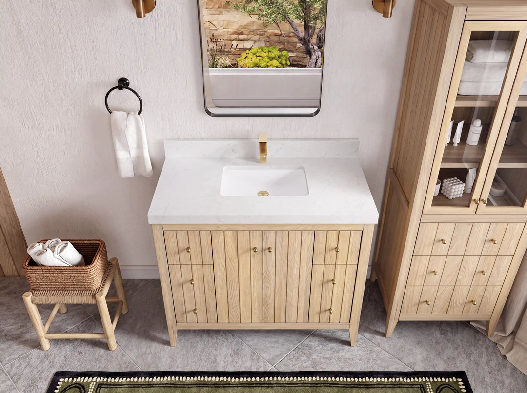 Atlanta White Oak 42 in. W x 22 in. D Single Sink Bathroom Vanity | 
              
                White Oak
                
                  
             - ATL_WHOK_WHQZ_42 - photo №49