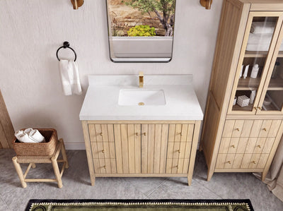 Atlanta White Oak 42 in. W x 22 in. D Single Sink Bathroom Vanity