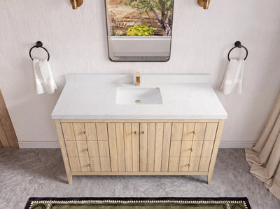 Atlanta White Oak 60 in. W x 22 in. D Single Sink Bathroom Vanity