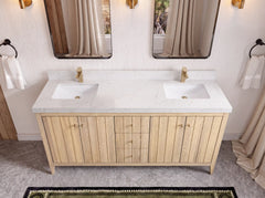 Atlanta White Oak 72 in. W x 22 in. D Double Sink Bathroom Vanity - photo 49