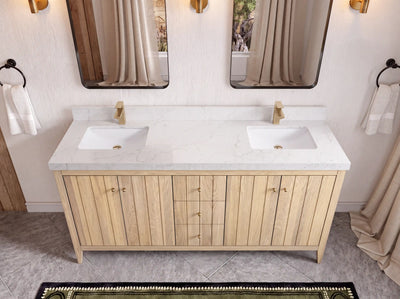 Atlanta White Oak 72 in. W x 22 in. D Double Sink Bathroom Vanity
