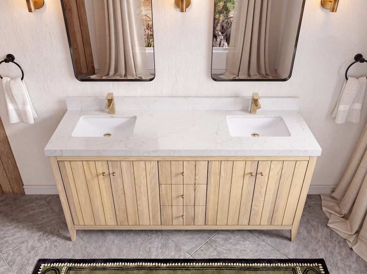 Atlanta White Oak 72 in. W x 22 in. D Double Sink Bathroom Vanity
