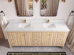 Atlanta White Oak 84 in. W x 22 in. D Double Sink Bathroom Vanity - photo 49