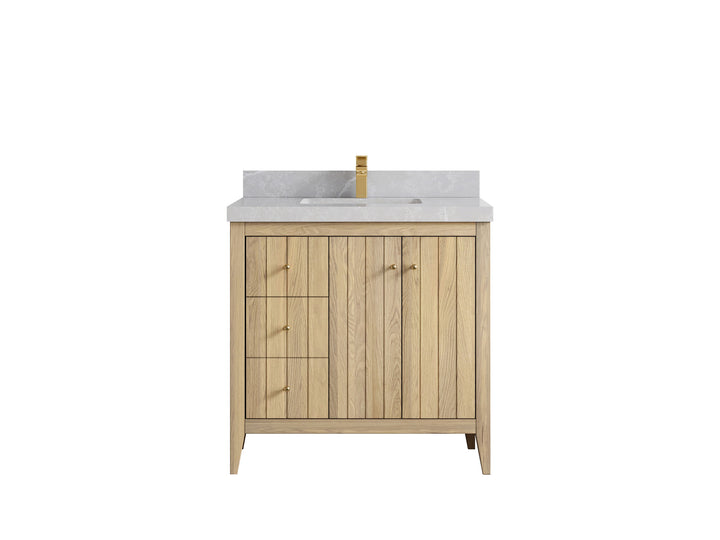 Atlanta White Oak 36" W x 22" D Center Sink Vanity for Elegant Bathrooms - photo 33