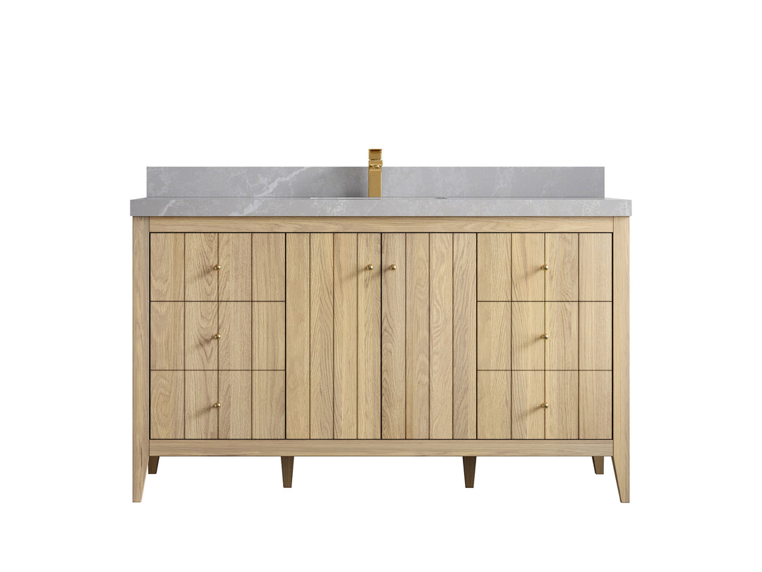 Atlanta White Oak 60 in. W x 22 in. D Single Sink Bathroom Vanity