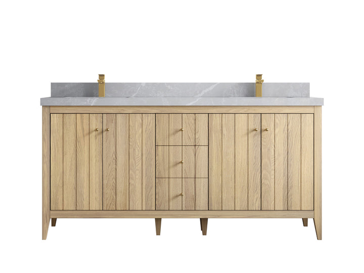 Atlanta White Oak 72 in. W x 22 in. D Double Sink Bathroom Vanity - photo 33