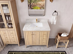 Atlanta White Oak 36 in. W x 22 in. D Center Sink Bathroom Vanity - photo 48