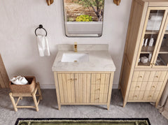 Atlanta White Oak 36 in. W x 22 in. D Left Offset Sink Bathroom Vanity - photo 48