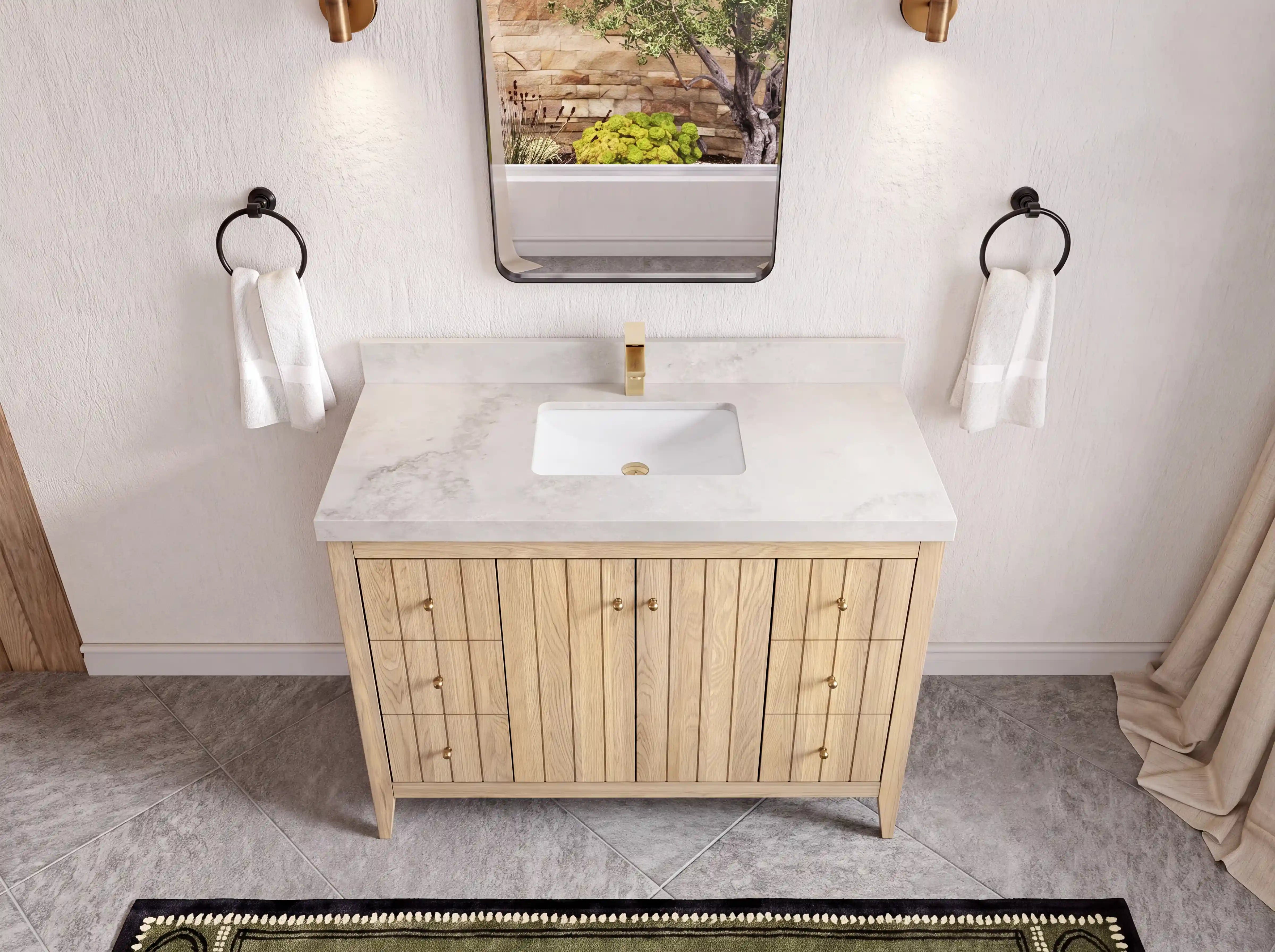 Atlanta White Oak 48 in. W x 22 in. D Single Sink Bathroom Vanity