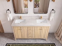 Atlanta White Oak 60 in. W x 22 in. D Double Sink Bathroom Vanity - photo 48
