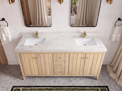 Atlanta White Oak 72 in. W x 22 in. D Double Sink Bathroom Vanity - photo 48