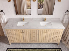 Atlanta White Oak 84 in. W x 22 in. D Double Sink Bathroom Vanity - photo 48