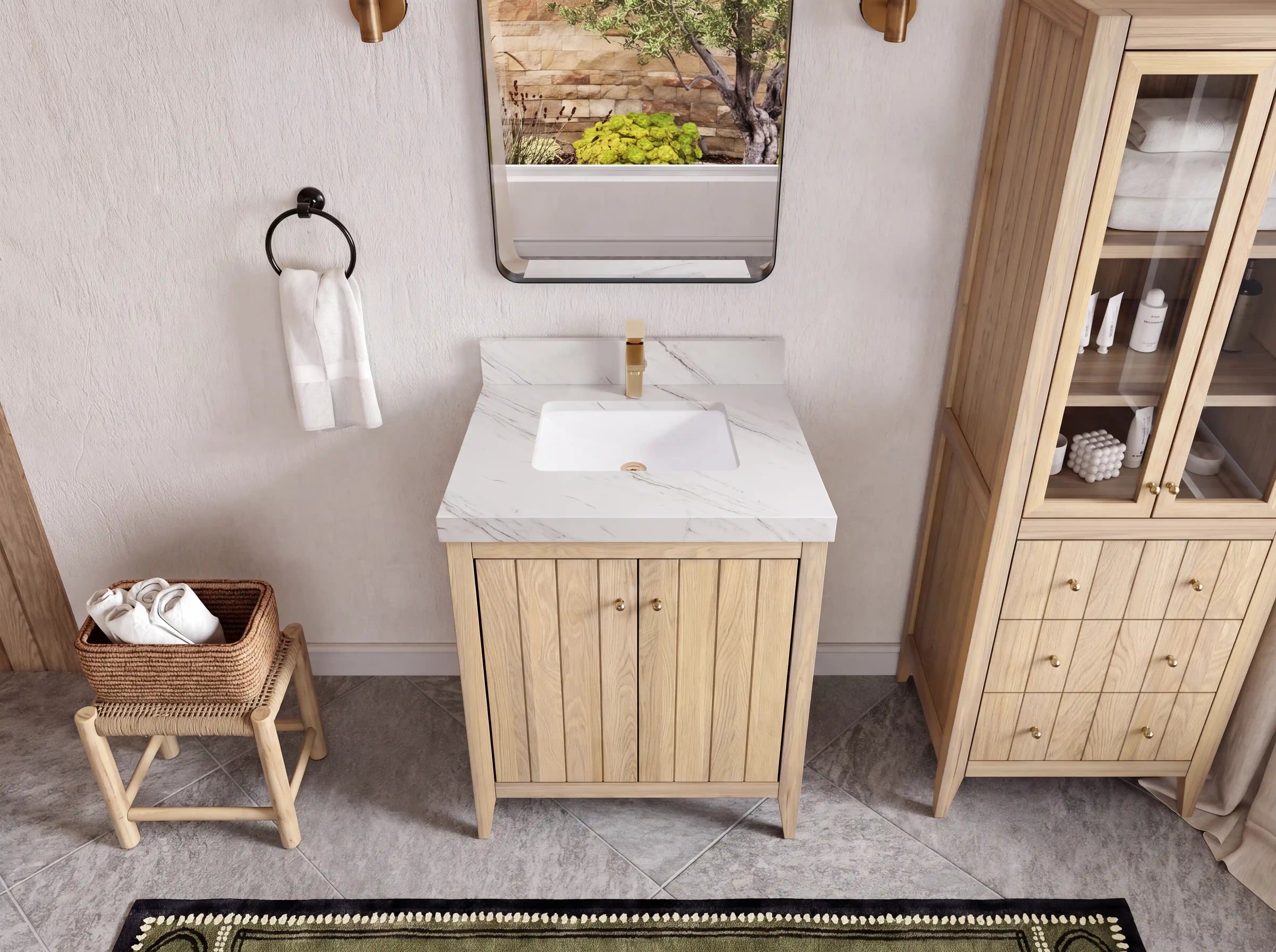 Atlanta White Oak 30 in. W x 22 in. D Single Sink Bathroom Vanity
