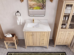 Atlanta White Oak 36 in. W x 22 in. D Left Offset Sink Bathroom Vanity - photo 47