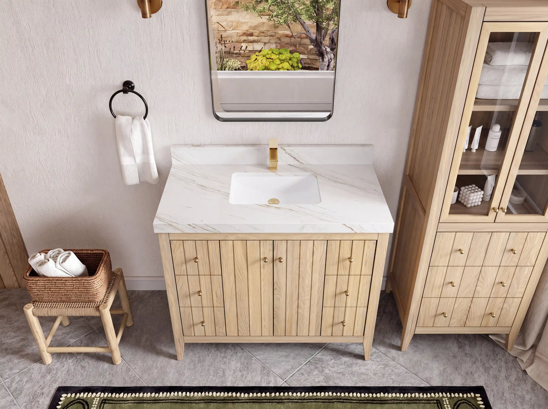 Atlanta White Oak 42 in. W x 22 in. D Single Sink Bathroom Vanity | 
              
                White Oak
                
                  
             - ATL_WHOK_WHQZ_42 - photo №47