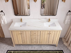Atlanta White Oak 72 in. W x 22 in. D Double Sink Bathroom Vanity - photo 47