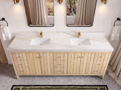 Atlanta White Oak 84 in. W x 22 in. D Double Sink Bathroom Vanity - photo 47