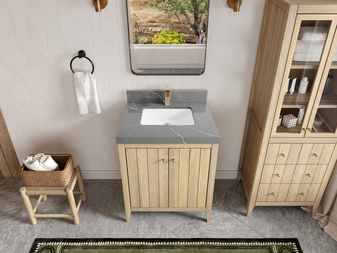 Atlanta White Oak 30 in. W x 22 in. D Single Sink Bathroom Vanity