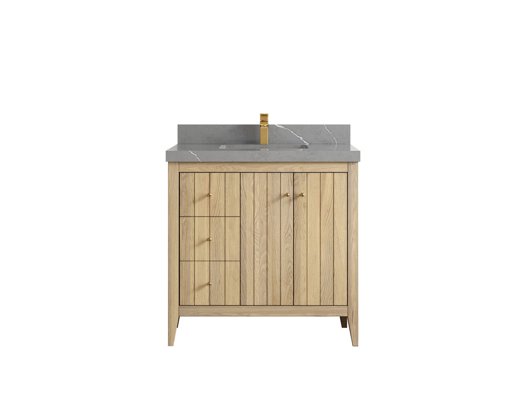 Atlanta White Oak 36" W x 22" D Center Sink Vanity for Elegant Bathrooms