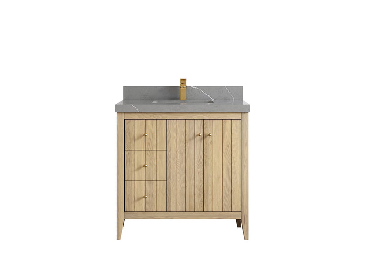 Atlanta White Oak 36" W x 22" D Center Sink Vanity for Elegant Bathrooms - photo 35