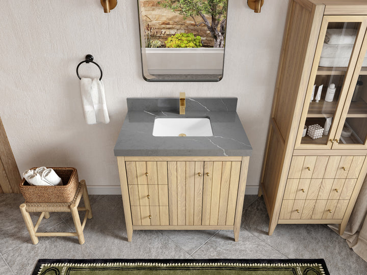Atlanta White Oak 36" W x 22" D Center Sink Vanity for Elegant Bathrooms - photo 34