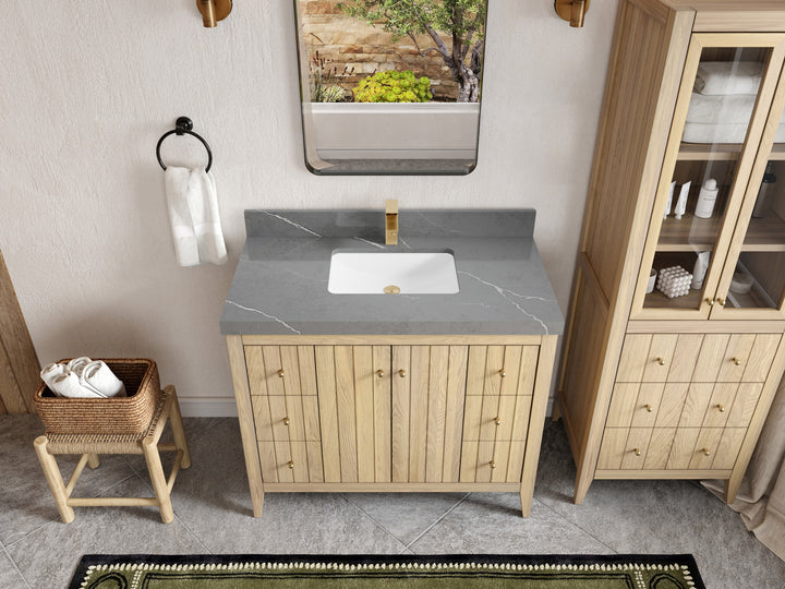 Atlanta White Oak 42 in. W x 22 in. D Single Sink Bathroom Vanity - photo 34