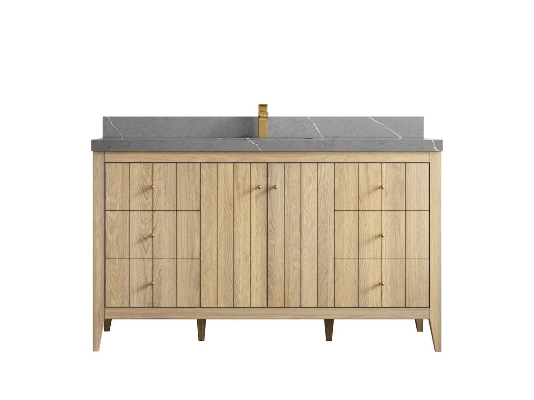 Atlanta White Oak 60 in. W x 22 in. D Single Sink Bathroom Vanity
