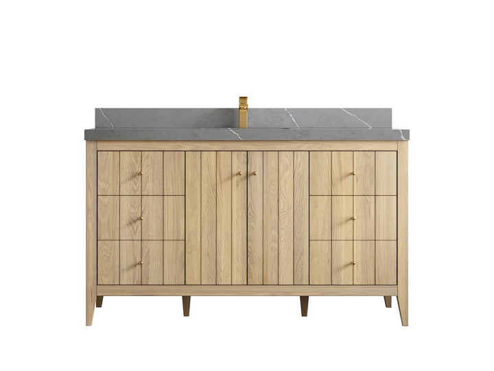 Atlanta White Oak 60 in. W x 22 in. D Single Sink Bathroom Vanity - photo 35