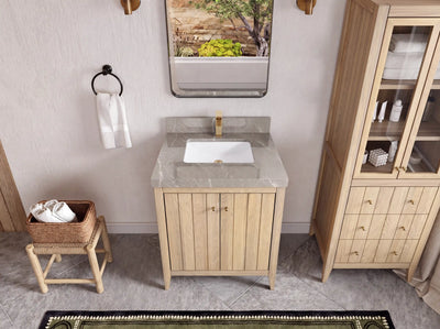 Atlanta White Oak 30 in. W x 22 in. D Single Sink Bathroom Vanity