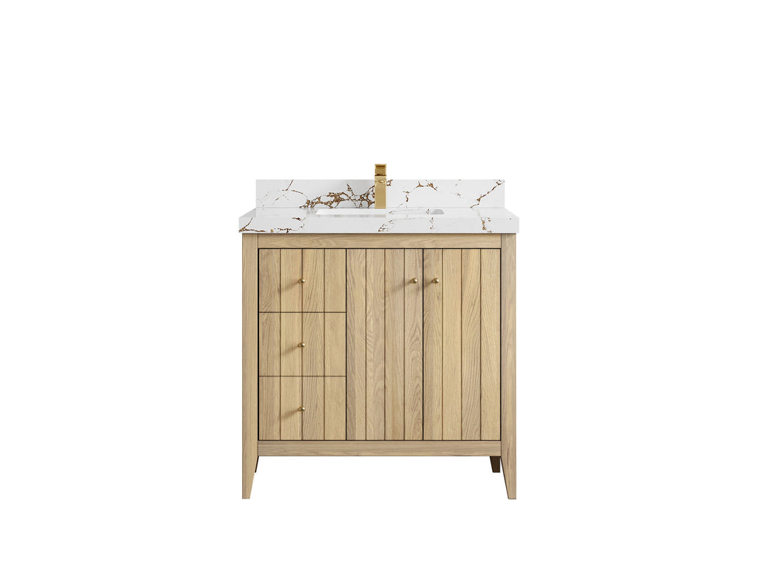 Atlanta White Oak 36" W x 22" D Center Sink Vanity for Elegant Bathrooms