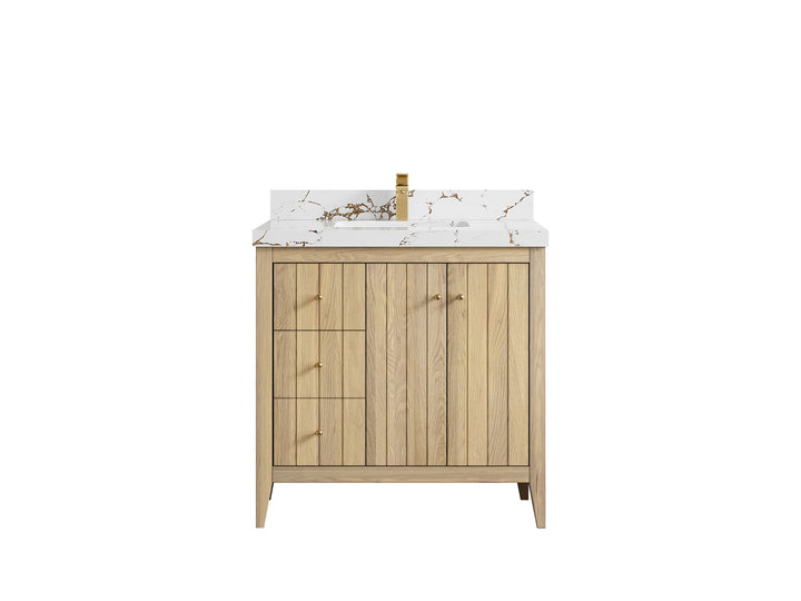 Atlanta White Oak 36" W x 22" D Center Sink Vanity for Elegant Bathrooms - photo 37
