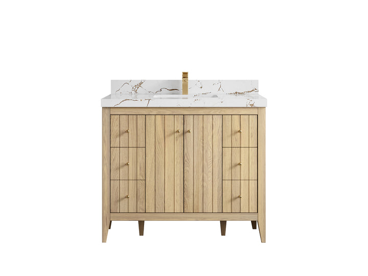 Atlanta White Oak 42 in. W x 22 in. D Single Sink Bathroom Vanity - photo 37